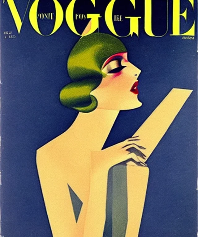 Front Cover of Vogue. Para Vogue creó Art by "Eduardo García Benito" "Benito". Striking covers in which he combined geometry with color contrasts in an impressive way. End of the roaring twenties of the twentieth century