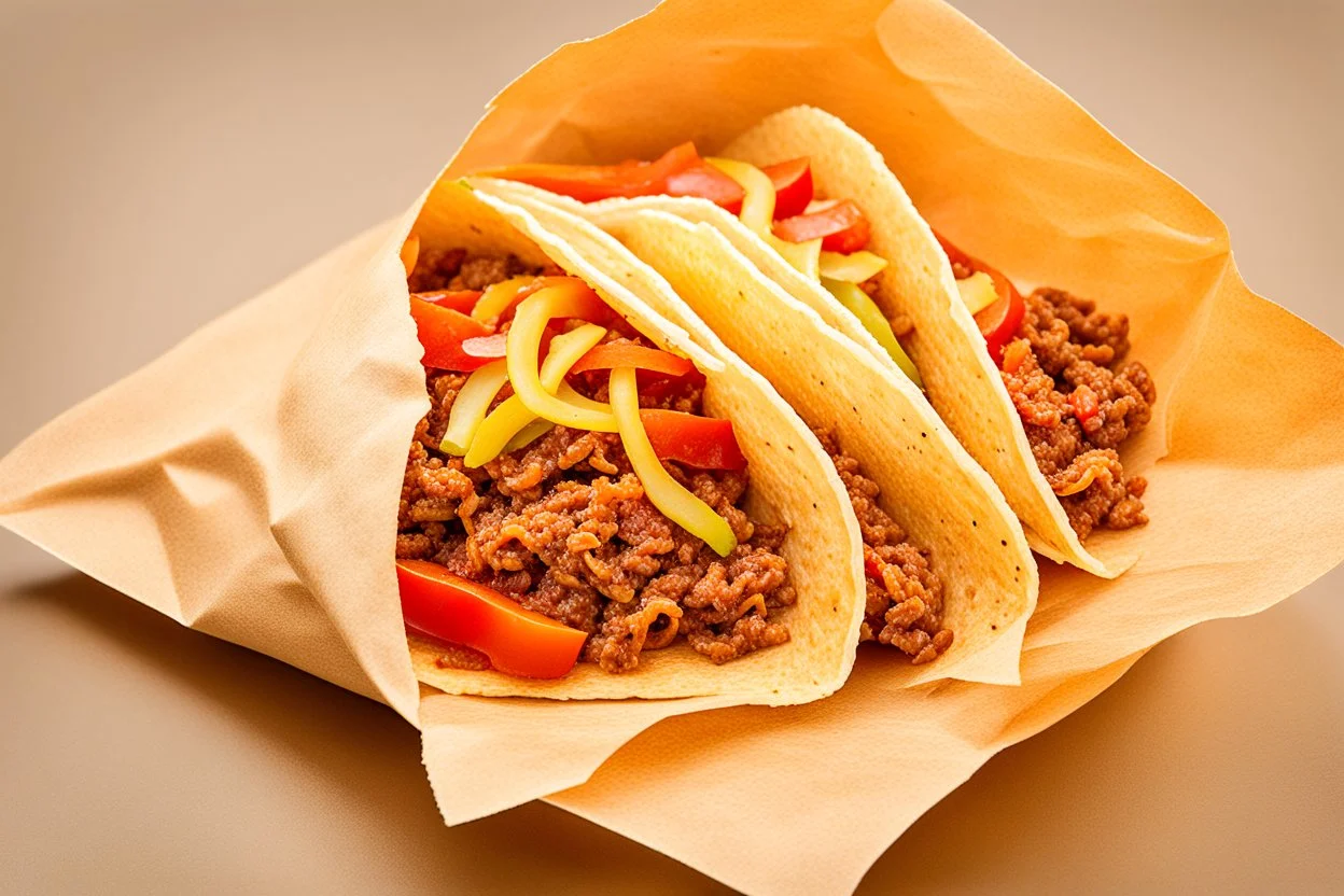 "Taco in a Bag" which consists of an open Doritos chip bag containing Doritos chips and cooked ground beef and lettuce and shredded cheese and tomato pepper and onions, food blogger photography