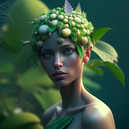 plant girl, fantasy art, octane render, redshift render,ambient lighting