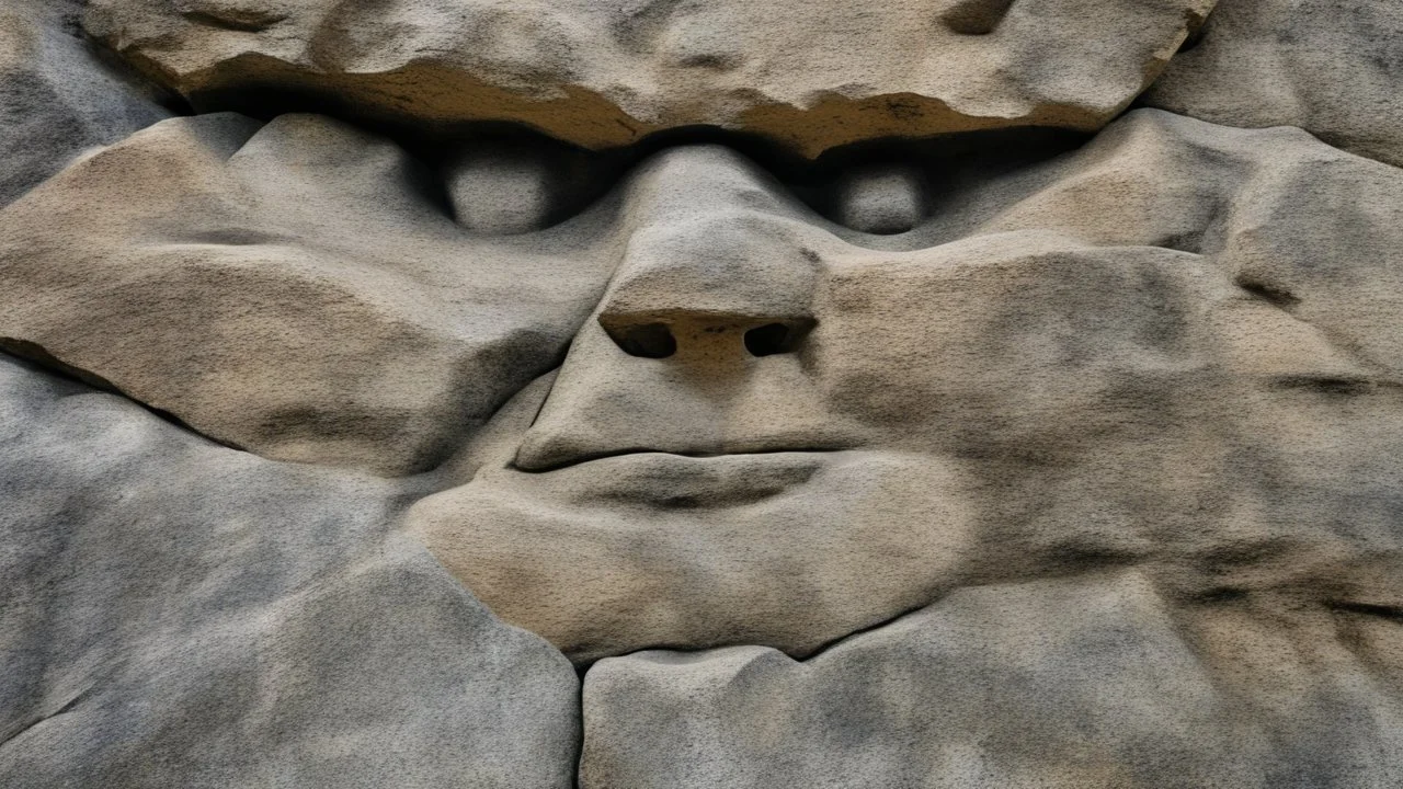 face in the rock wall mountain