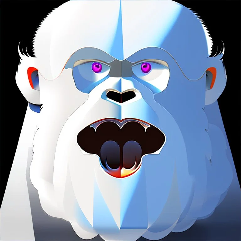 Yeti, white, digital art, logo HQ