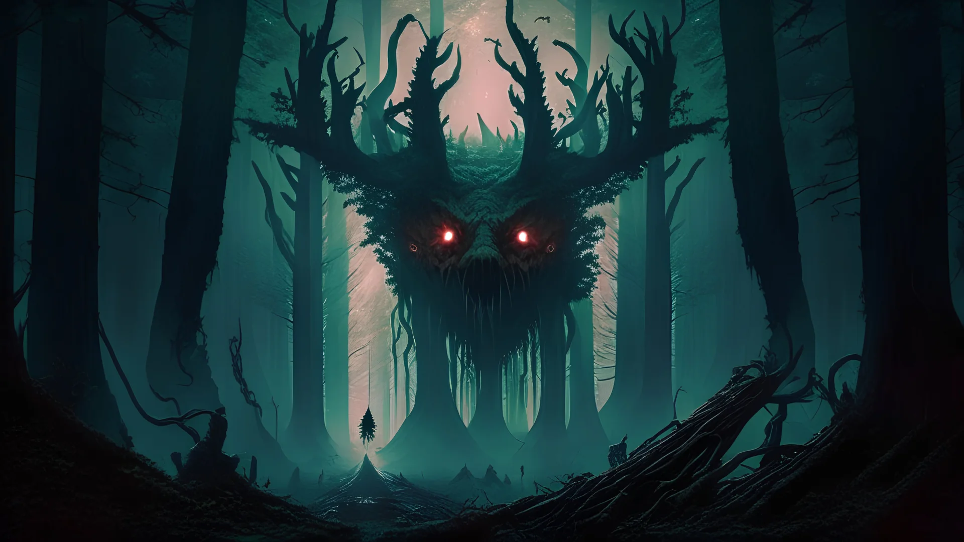 A terrifying giant forest with beautiful demons