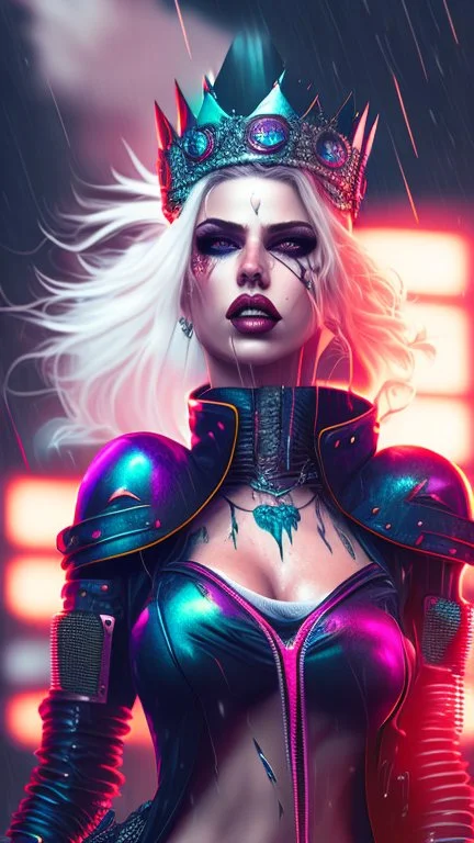 Harley Queen, violent, high delicate defined details, beautiful, atmospheric, rain, matte, 3 d 8 k octane rendered, sharp focus, illustration, high detail, ultra realistic, highly saturated colors