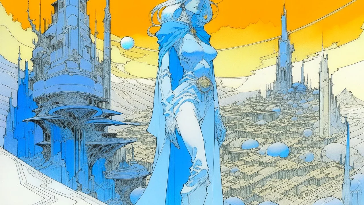 the heroine of the crystal kingdom, Moebius style