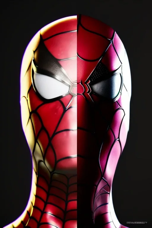 a vibrant ultraclear sideview portrait of the spiderman ,cyborg, ethereal ,dark