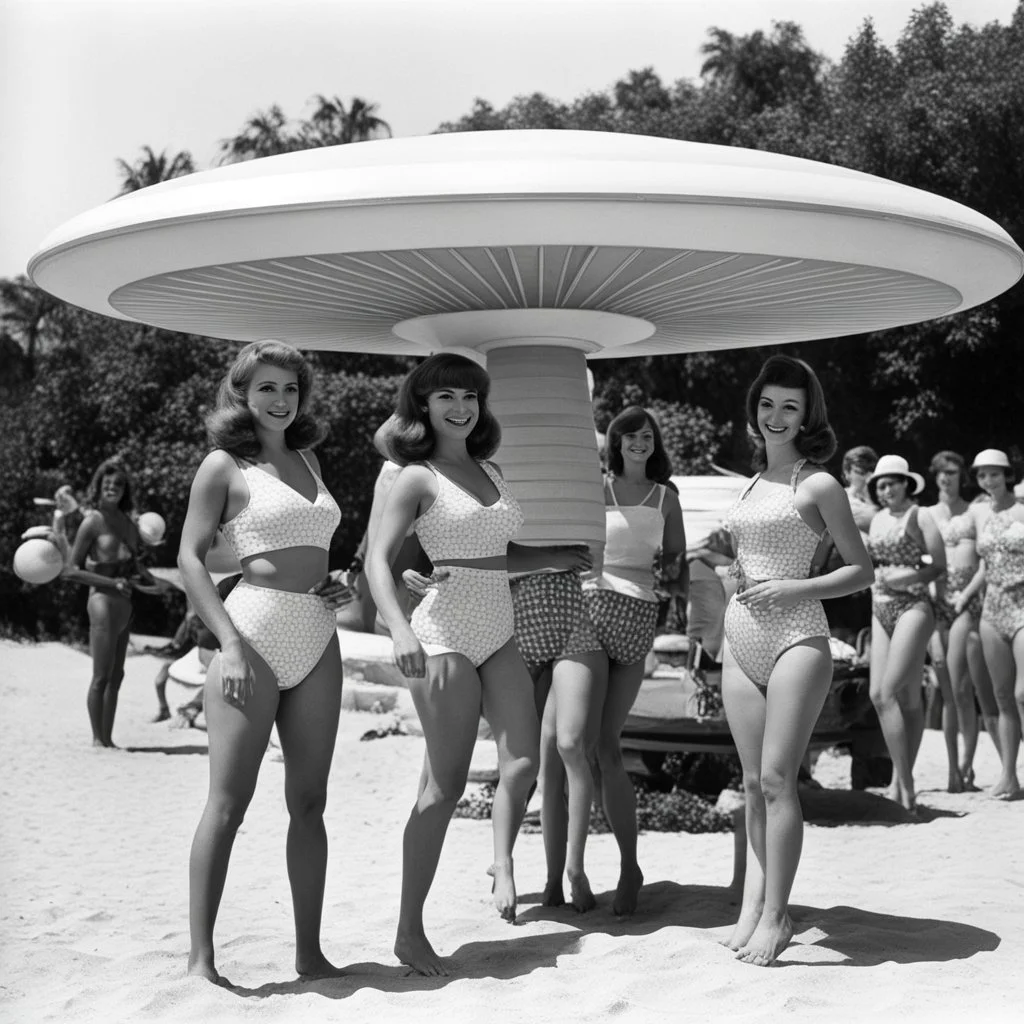 FLYING SAUCERS AND WOMEN IN BIKINIS IN 1960S