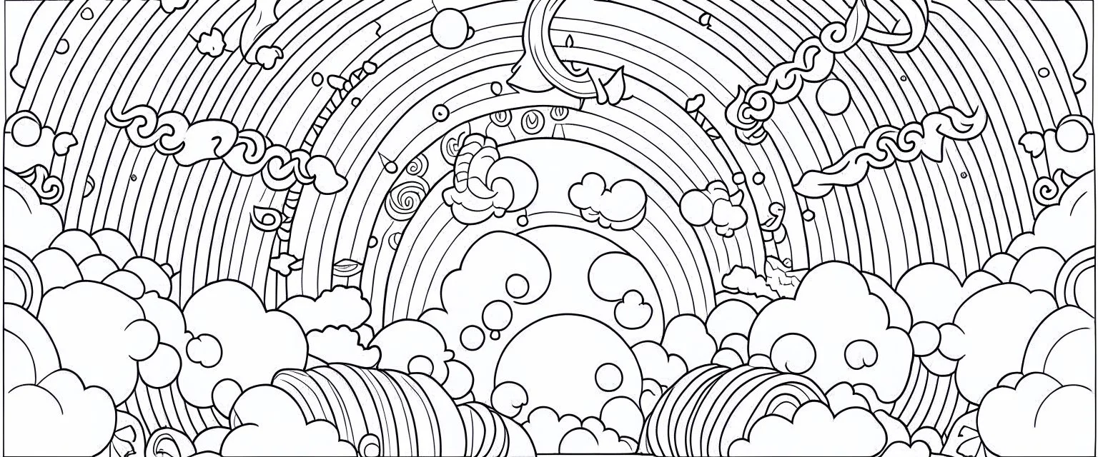 A rainbow coloring page