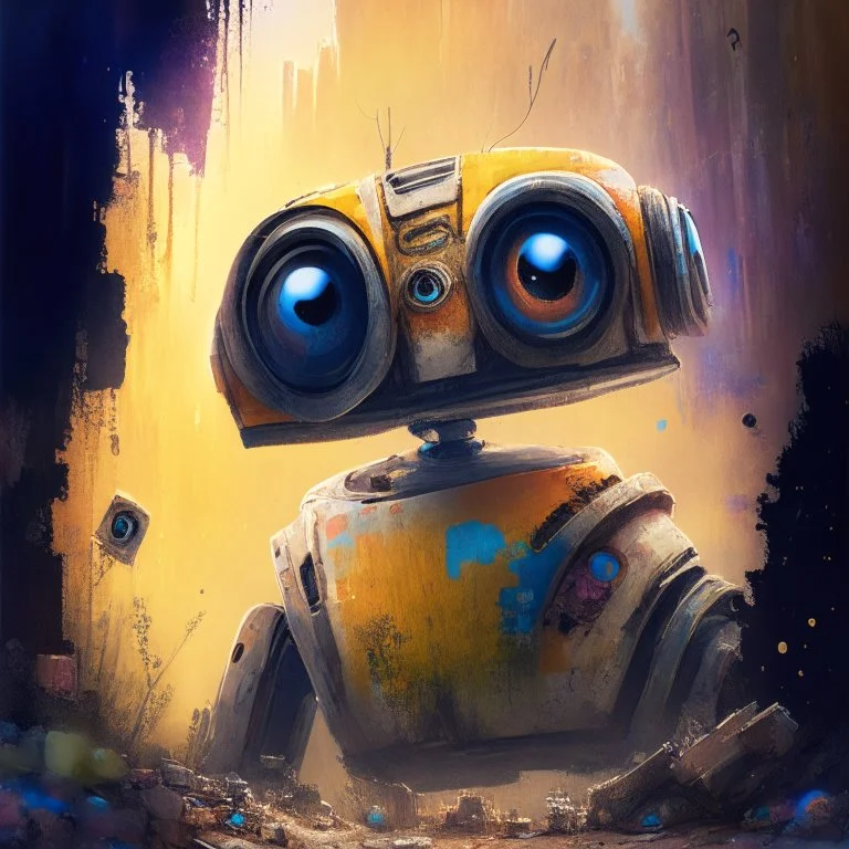 Wall-E, digital art, anime, 4k, full details, high resolution, colorful