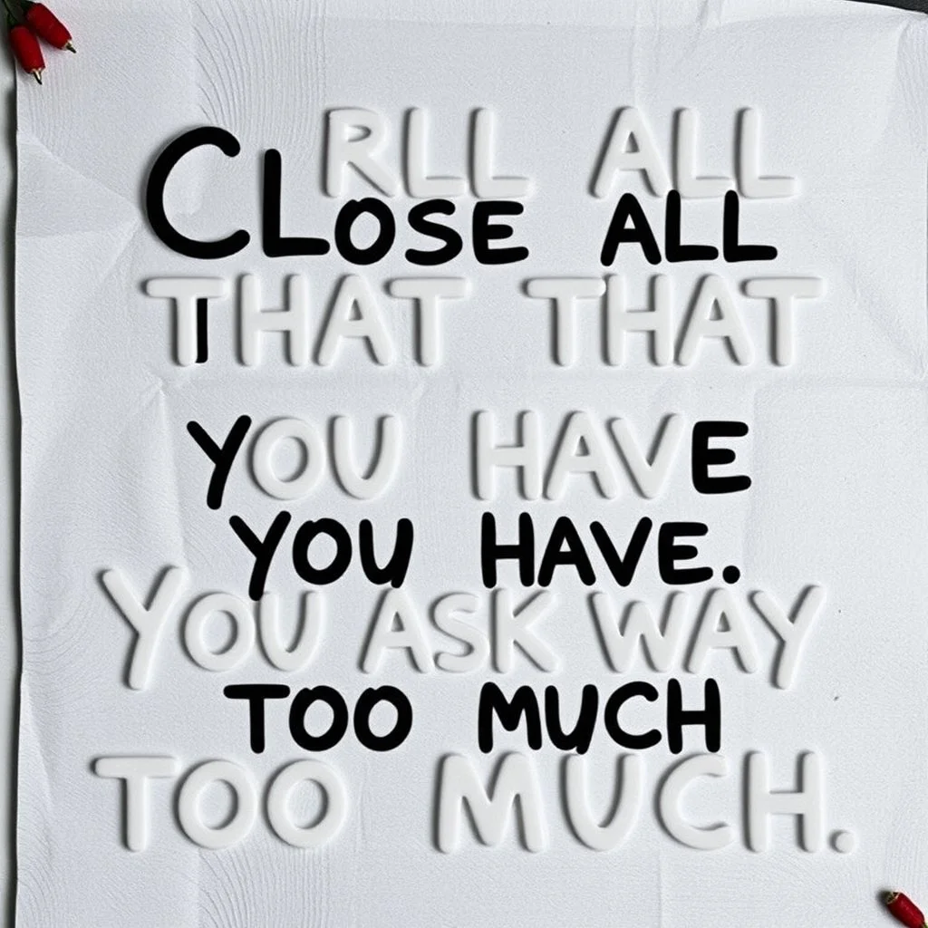ABORTED effort: Close all that you have. You ask way too much.