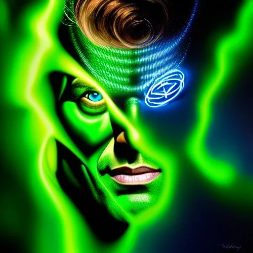 Ultra detailed fullbody Portrait in oil on canvas of Thor merges with Green Lantern ,extremely detailed digital painting, extremely detailed face,crystal clear Big eyes, mystical colors ,perfectly centered image, perfect composition, rim light, beautiful lighting,masterpiece,8k, stunning scene, raytracing, anatomically correct, in the style of robert e howard and Ken Kelley and Ohrai Noriyoshi and Simon Bisley and tomzj1