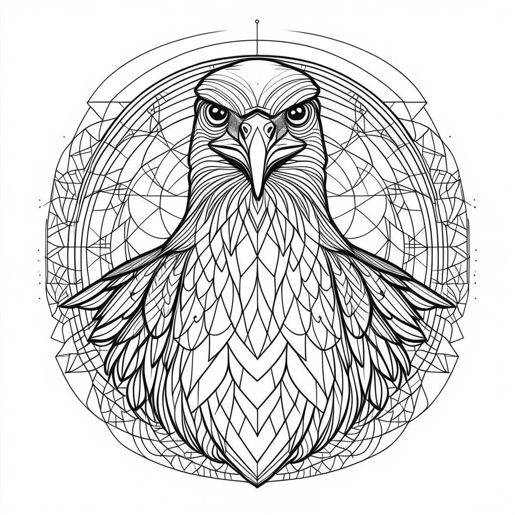 white Crow, front face view, mandala, minimal lines, cartoon, white back ground color, real style, realistic, minimalistic, minimal black line art, line art, crisp line art, unique coloring sheet, outlined, outline, crisp, crisp line edges, illustration, thin lines, crisp clear lines, line art, clean line art, unique, 8k, amazing, masterpiece, no colors, no dark color, no black color, avoid thick black, minimalistic line edges, pure white back ground, image character full fit to page,