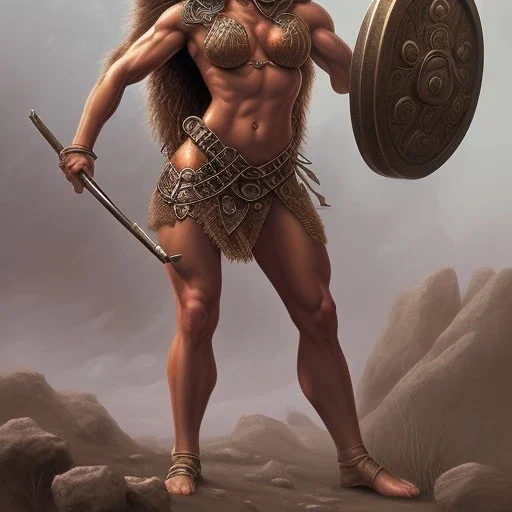 illustration dnd icelandic female bodybuilder barbarian by adrian smith ted nasmith boris vallejo