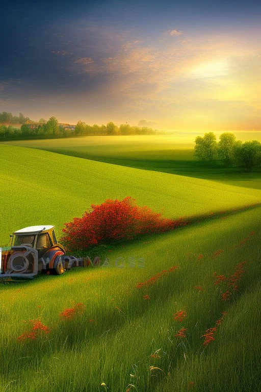 A beautiful landscape with a side view of a ploughed land