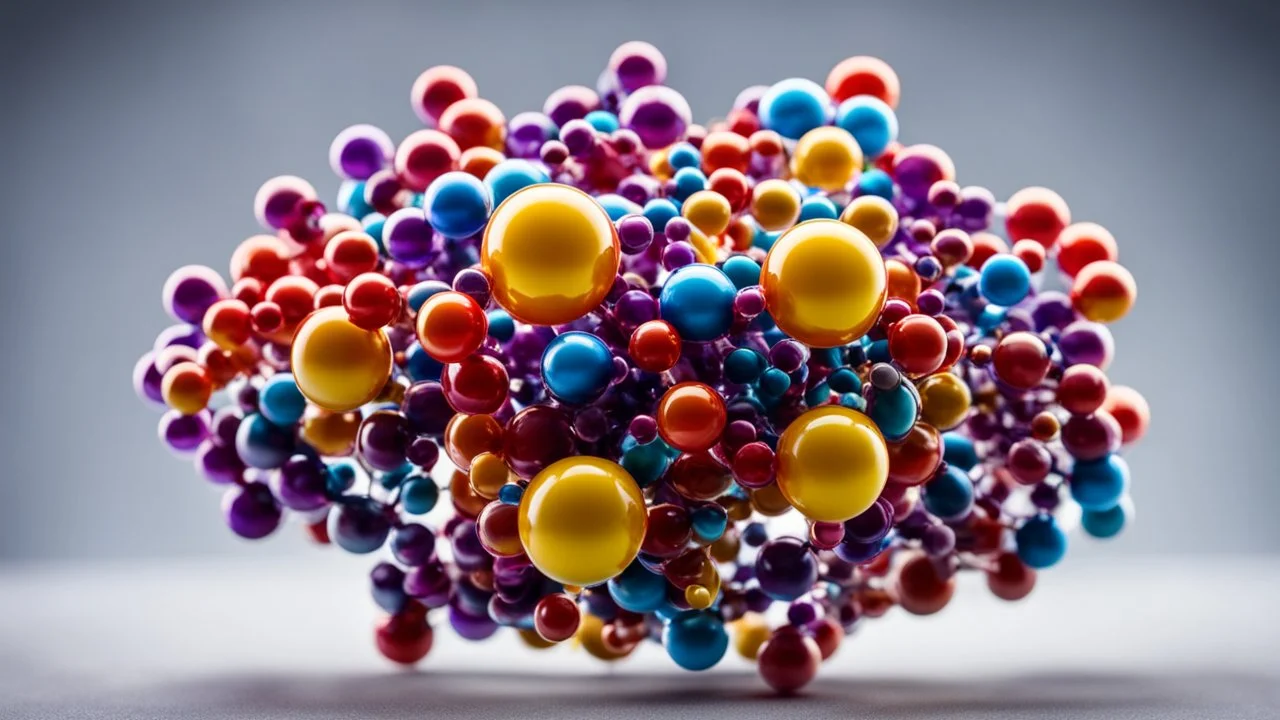 cholesterol molecule space-filling model, colour-coded atoms, beautiful composition, exquisite detail, unusual, 80mm lens