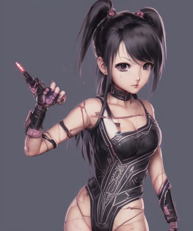 Detailed cute anime Kunoichi girl using magic ,bodysuit, intricate details, full body portrait, keep head in frame, slight smile, black Japanese motif, concept art, highly detailed, digital painting, concept art, sharp focus, illustration, art by Yoji Shinkawa, WLOP and greg rutkowski and alphonse mucha and artgerm and yanjun Chen and Junji ito and Makoto Shinkai, HDR, octane render