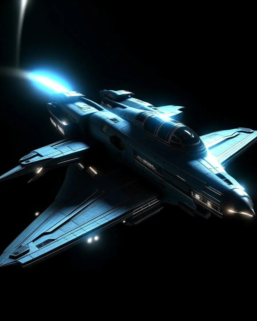 A super-advanced fighter in space for galactic travel with all the combat facilities