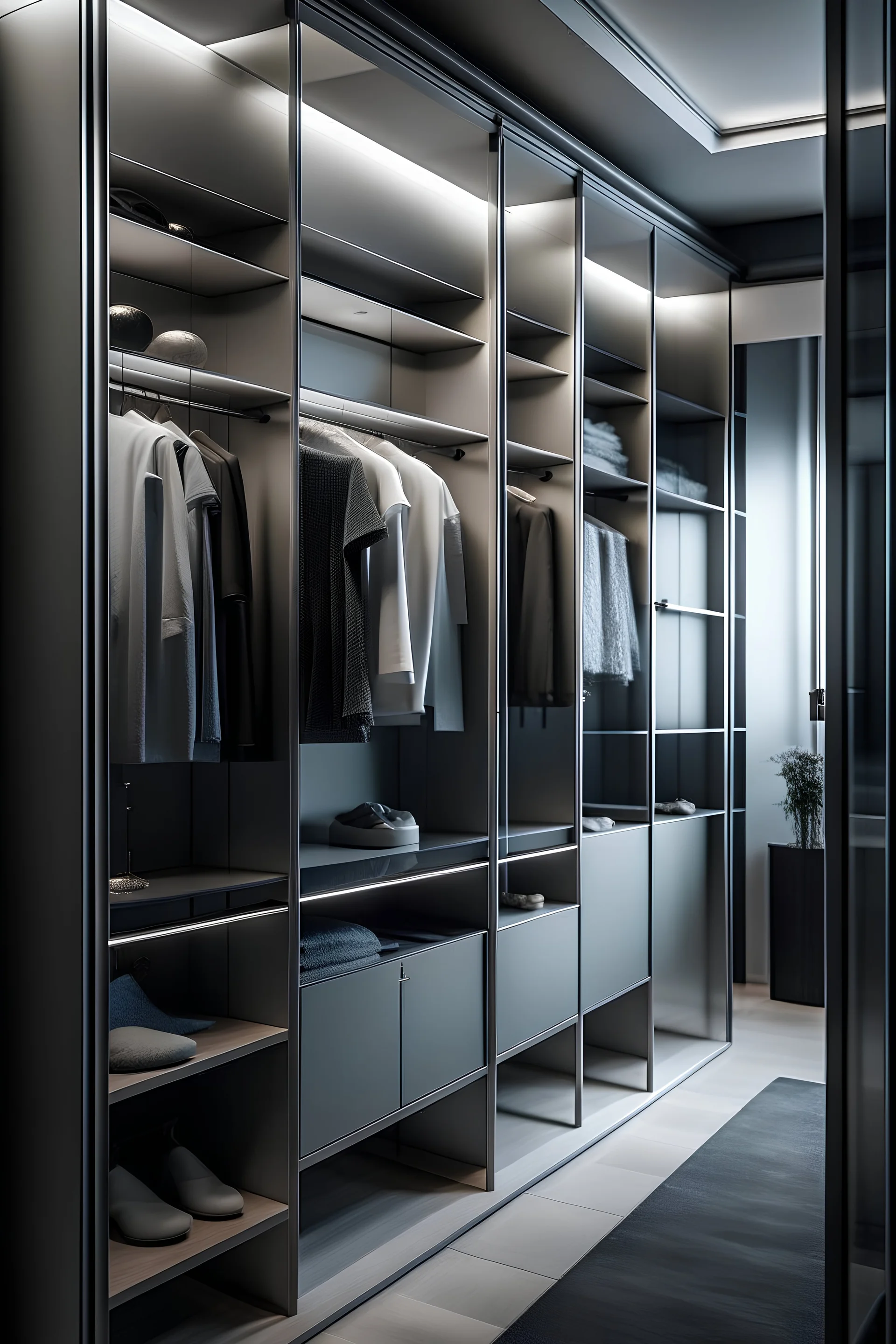 a closet that is ai with a built-in iron and steam clean