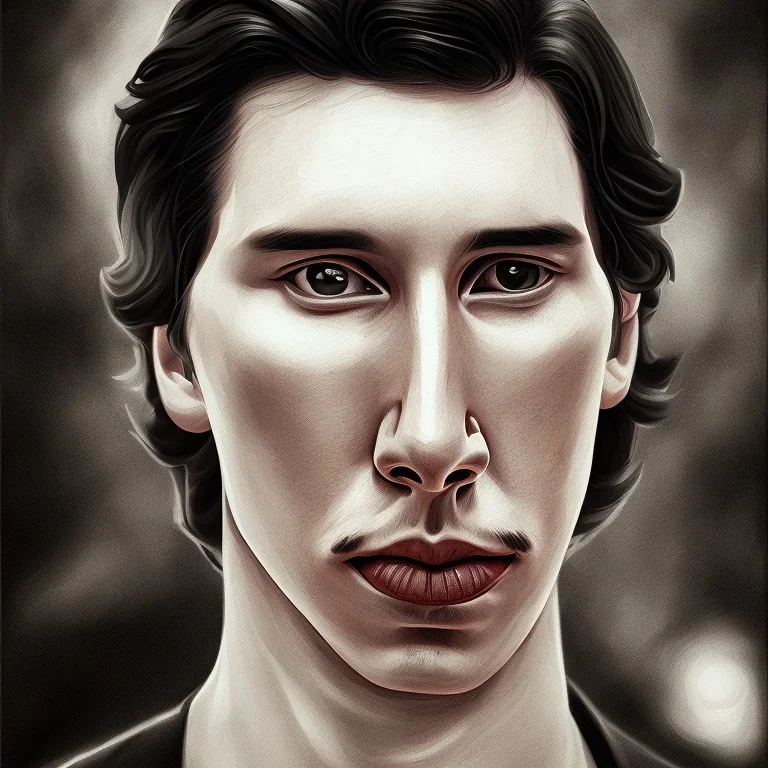 A portrait of Adam Driver by Jake Bartok