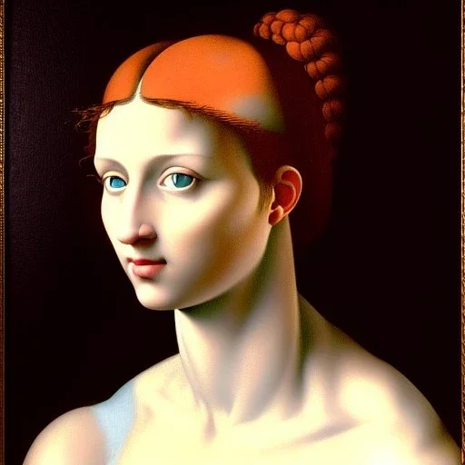 portrait of a young beautiful woman Michelangelo style