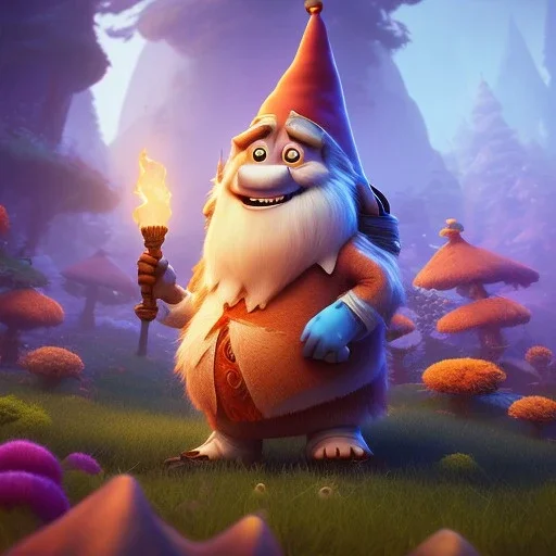 pixar style.gnome farytales creature,manila city backdrop, dramatic lighting, hyper realistic, unreal engine 5, 16k pixar style