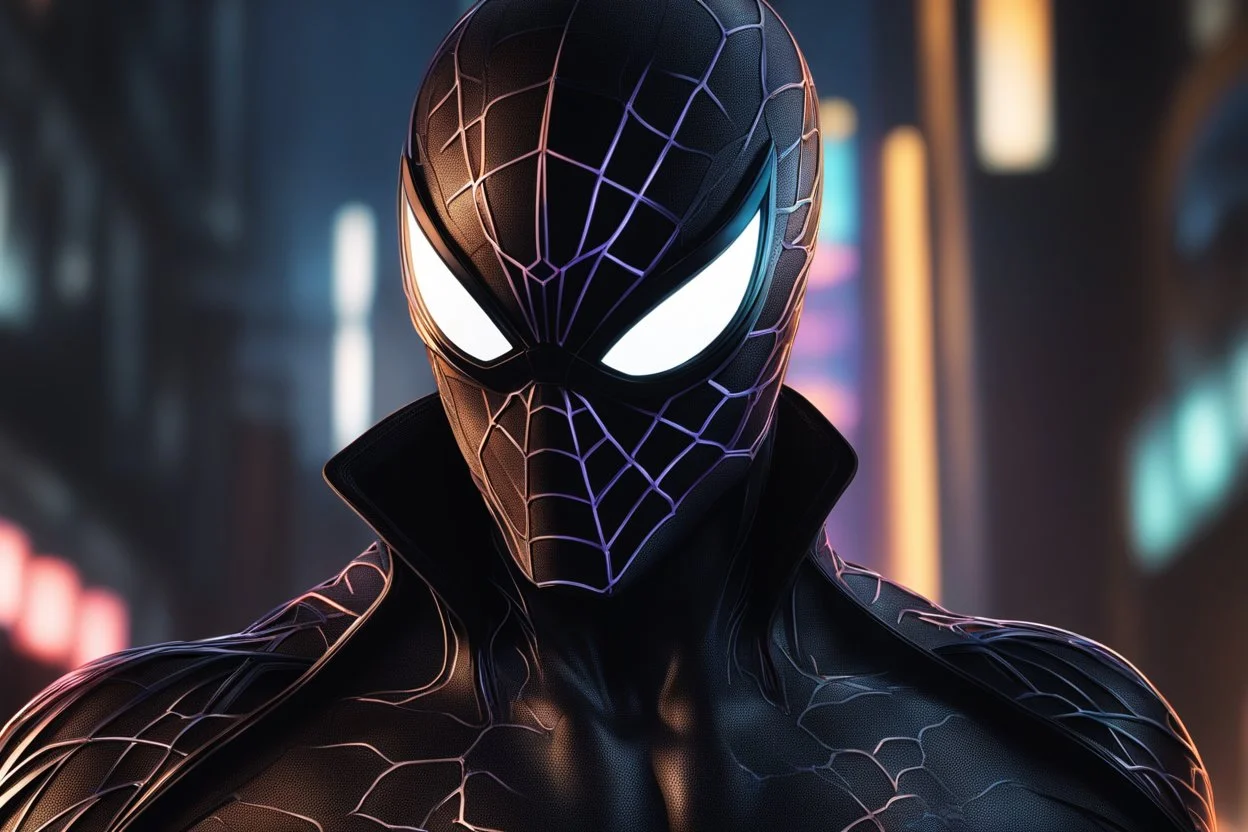 symbiote in 8k solo leveling shadow drawing, Gwen model, neon lights, intricate details, highly detailed, high details, detailed portrait, masterpiece,ultra detailed, ultra quality