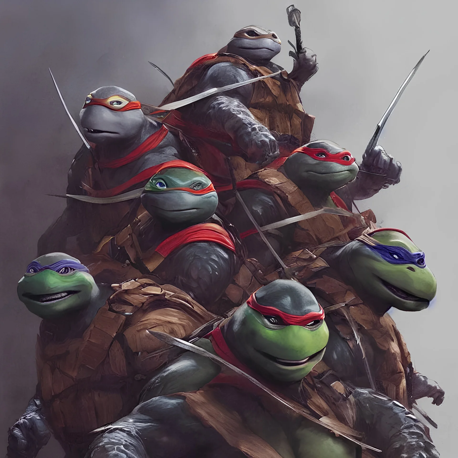 a portrait of the ninja turtles by greg rutkowski