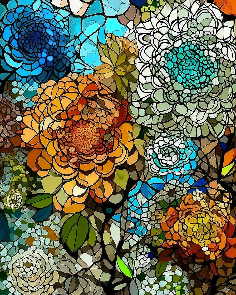 Lace flowers in cubism