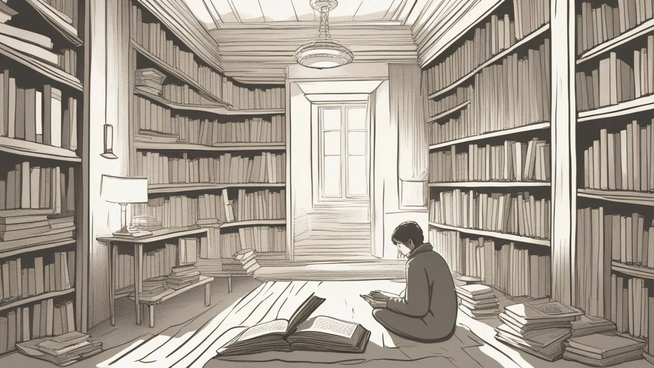 The image for the article could depict a person deeply engrossed in reading a book, seated in a tranquil and comfortable setting, surrounded by books. The light illuminates the book held in their hands, showcasing their complete focus and immersion in reading. The image reflects the calm and relaxation that daily reading and contemplation in books can provide, encouraging readers to embrace this beneficial habit.