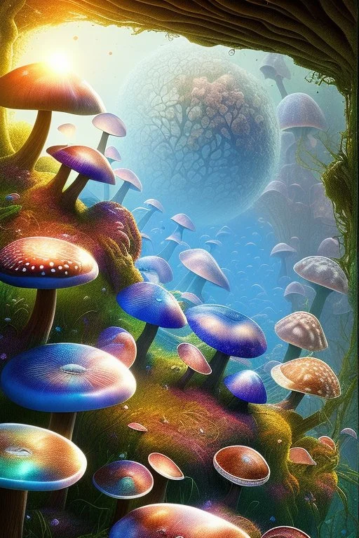 Fungi world,dream, deep Colour