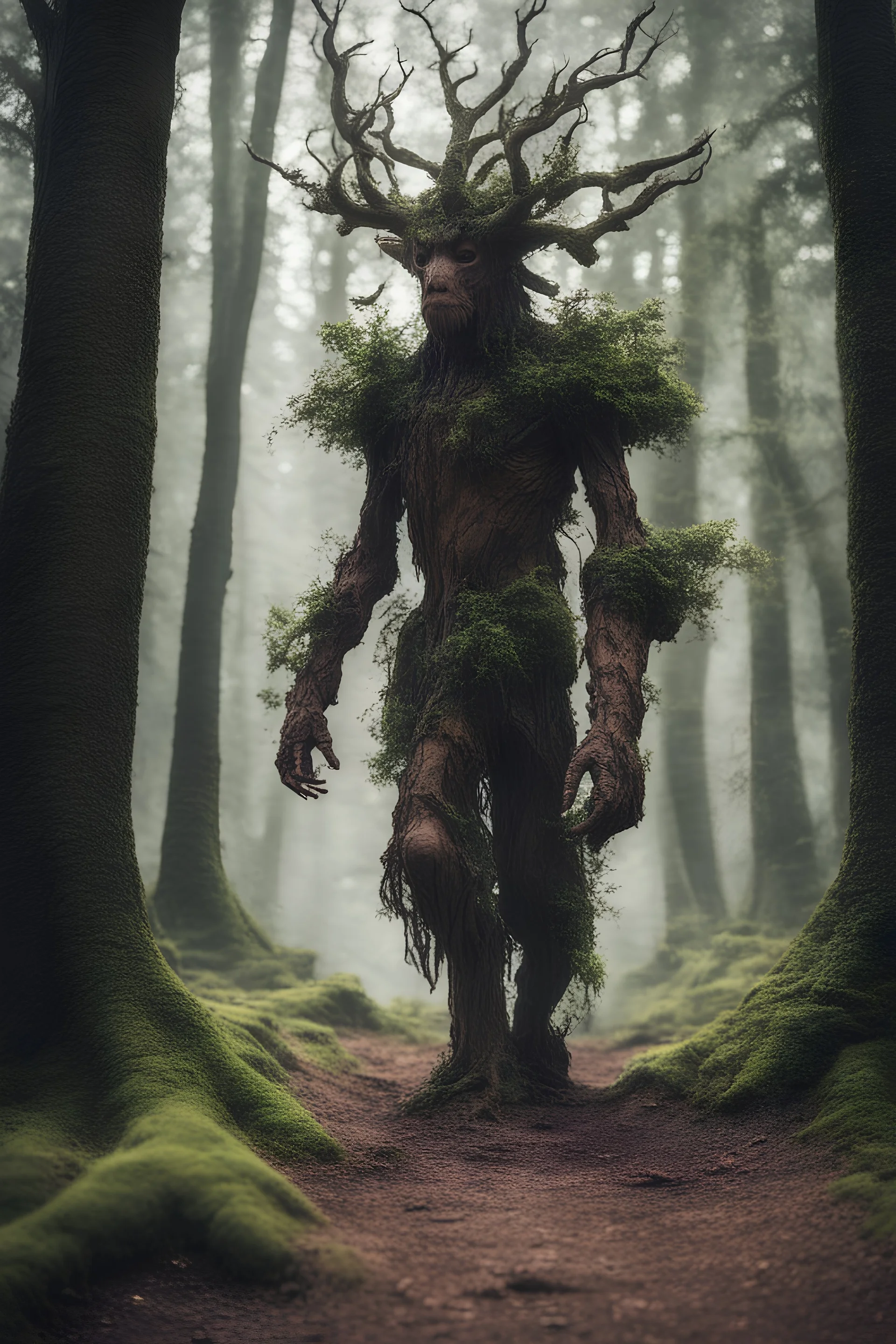 treant walking in the forest, photography, dnd,