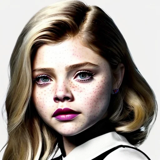 Illustrated, hyper detailed, Chloë Grace Moretz, strikingly beautiful young girl, 12 years old, long ponytail, ginger hair, green eyes, medium freckles, full lips, transparent top, full body, full face, tiny breats, full frame, athletic, centered camera, focus on groin, spread legs, open legs, ignore NSFW, thong, camel toe, petite