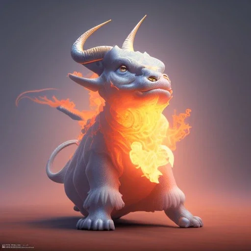 zbrush sculpt of Chinese bull tobacco pipe with cloud and fire pattern . bioluminiscent creature, artwork by tooth wu and wlop and alena aenami and greg rutkowski