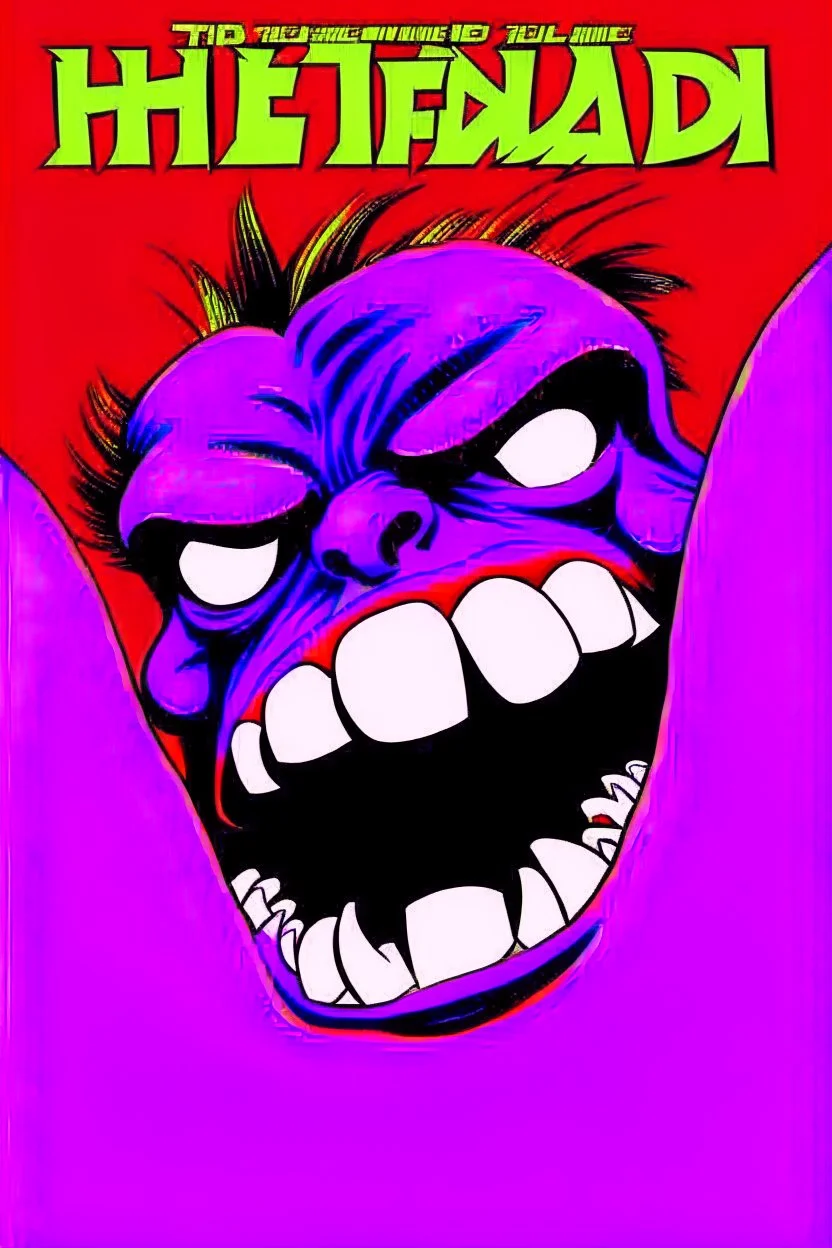 head fuked title with movie poster title :HEAD FUKED SO MUCH BRO, monster more angry and more 90s style, angry fast, extreme, wild, so so angry, red and purple background with 90s style slashes