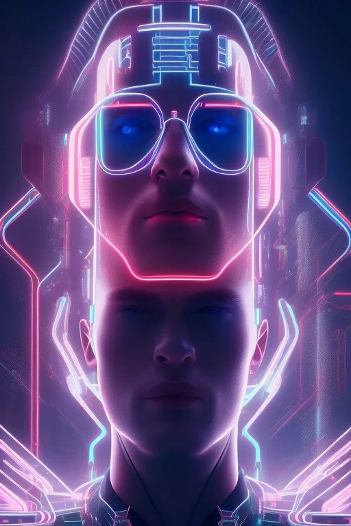 cyberpunk, head, men, portrai, tron