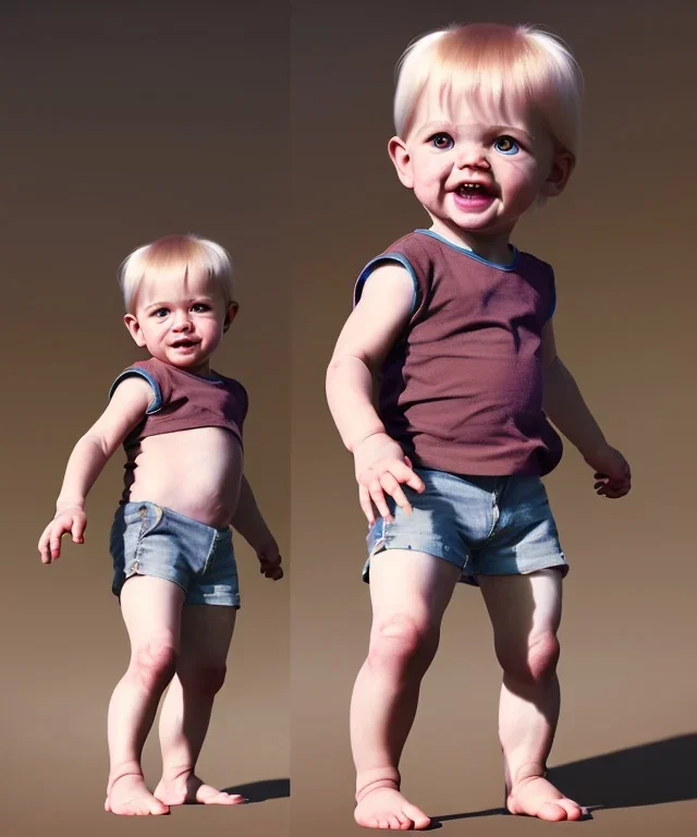 picasso toddler, full body, jump, dramatic lighting, hyper realistic