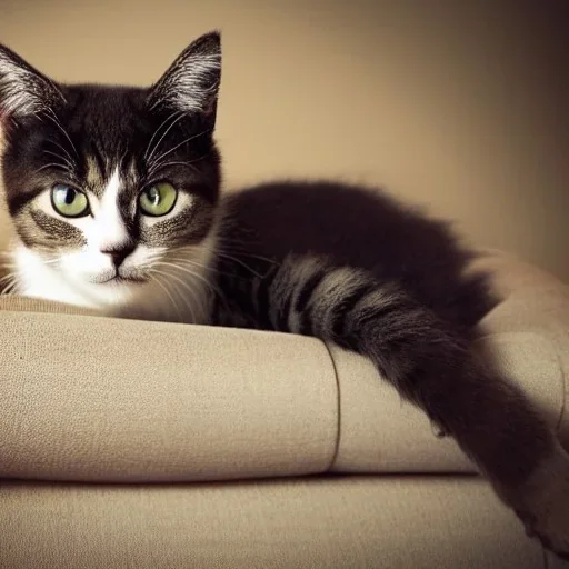 cute cat on sofa