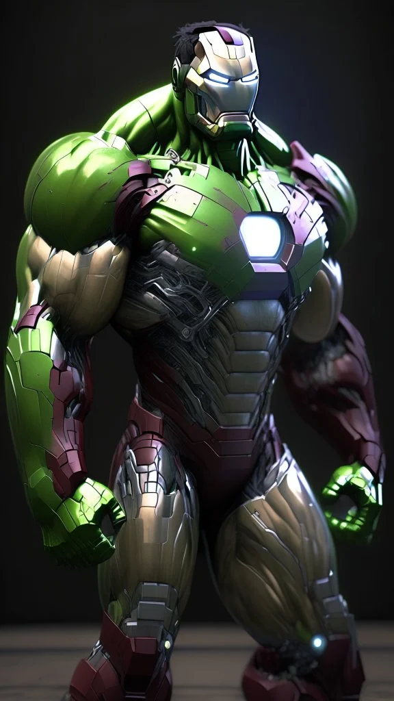 ironman combine hulk, ultra realistic, 4k, ultra detail, full body