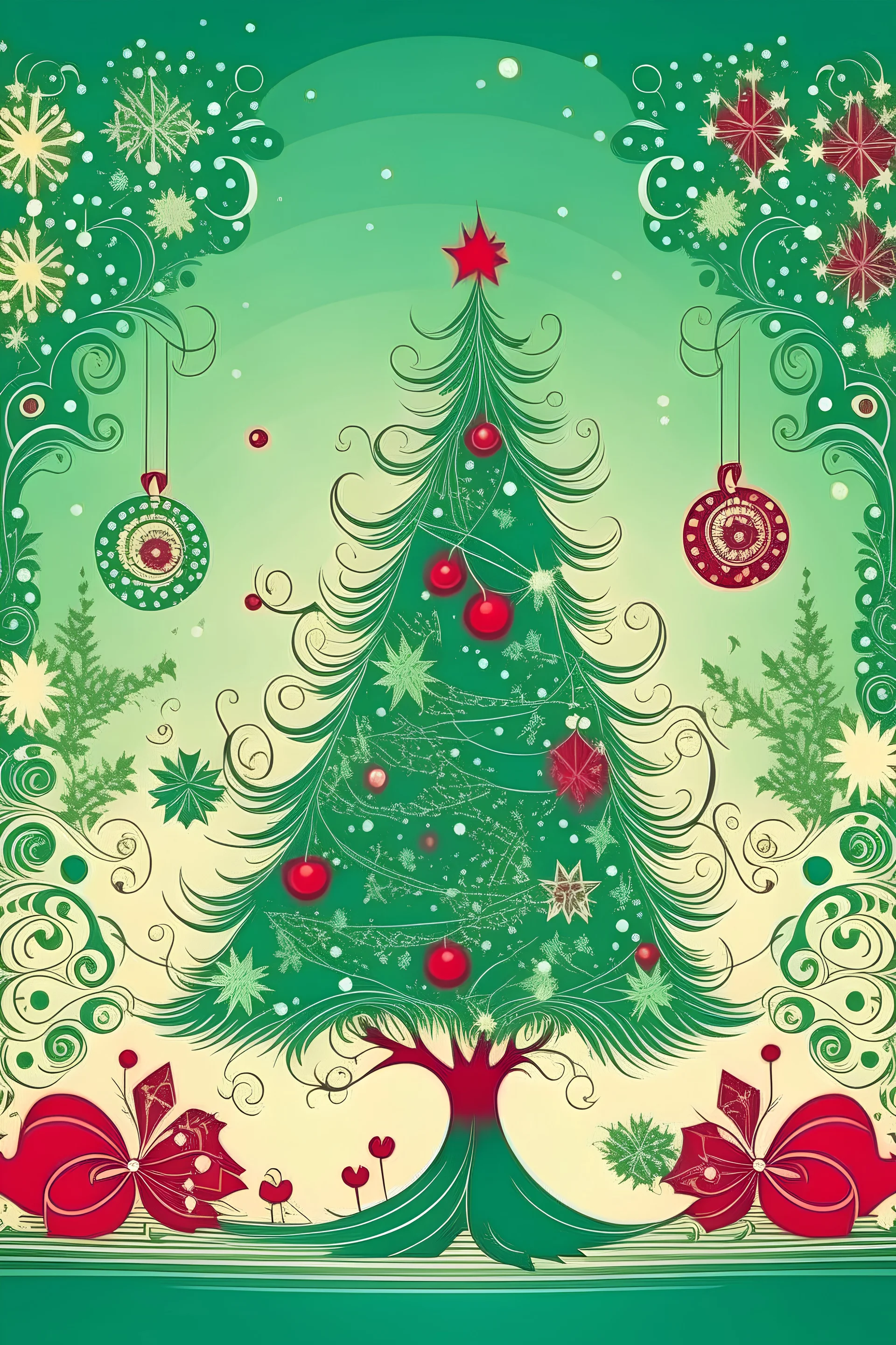 Christmas Card Template for design, vector art
