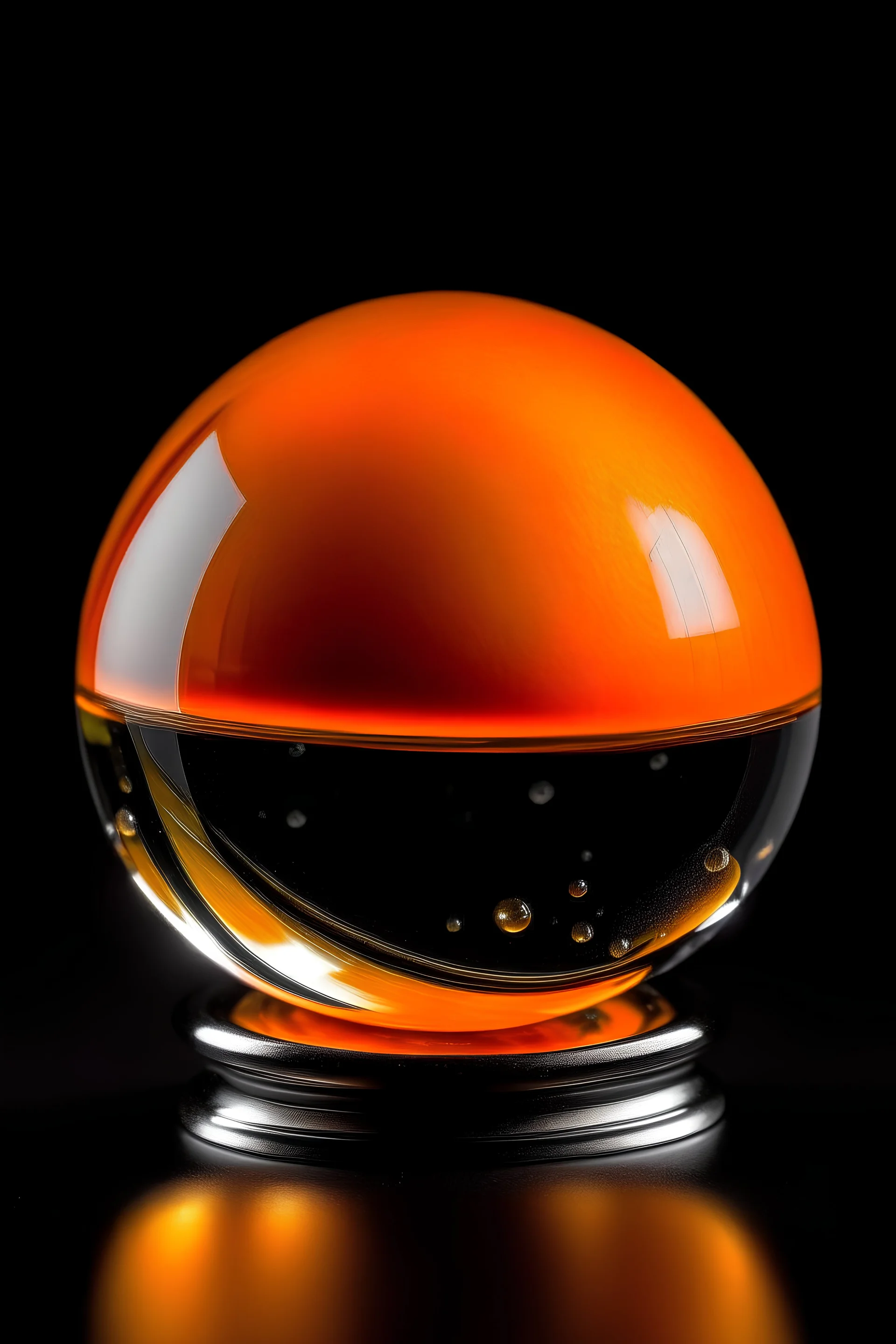 crystal ball with fruit orange appearance.
