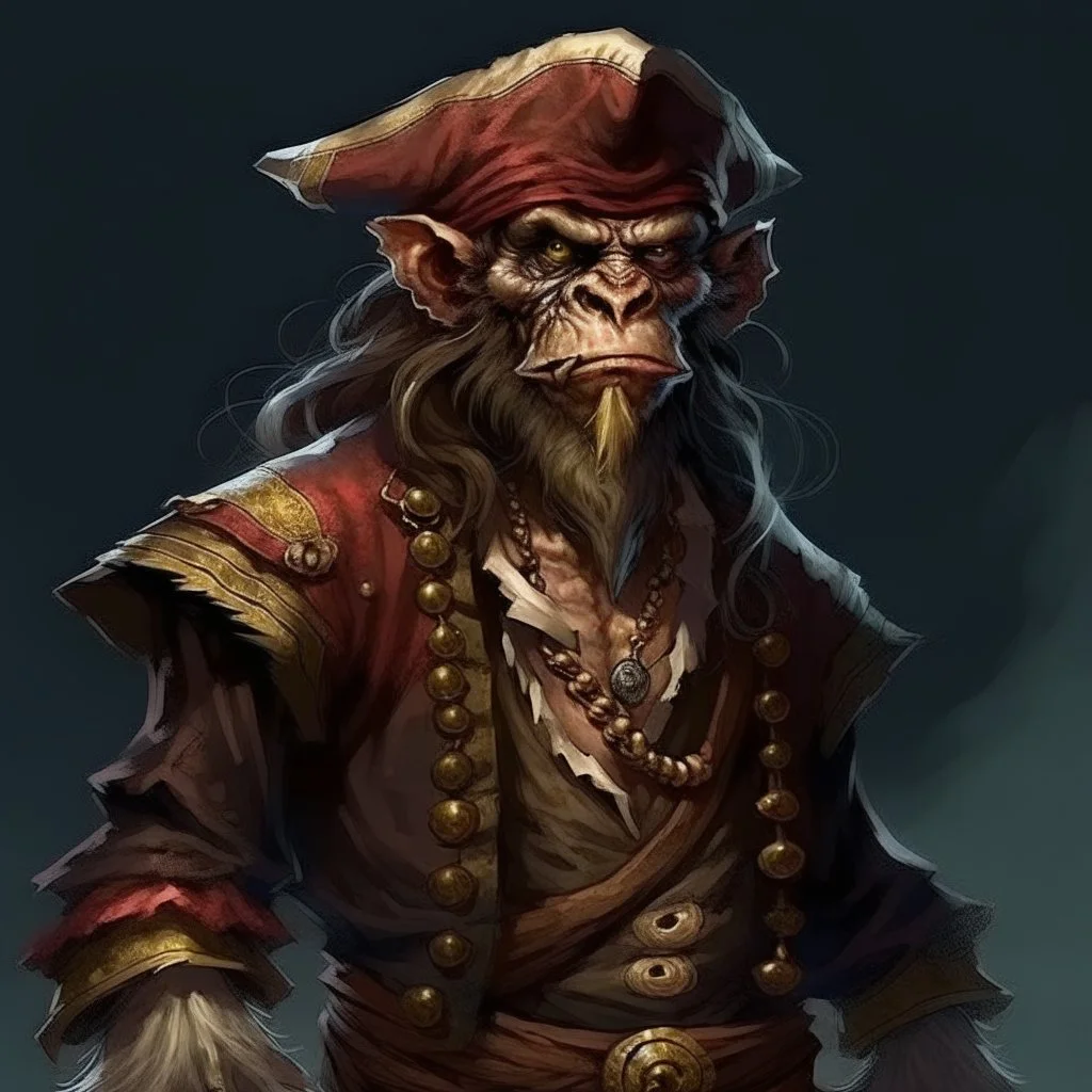 Pirate Human-Monkeyman DnD Digital Art