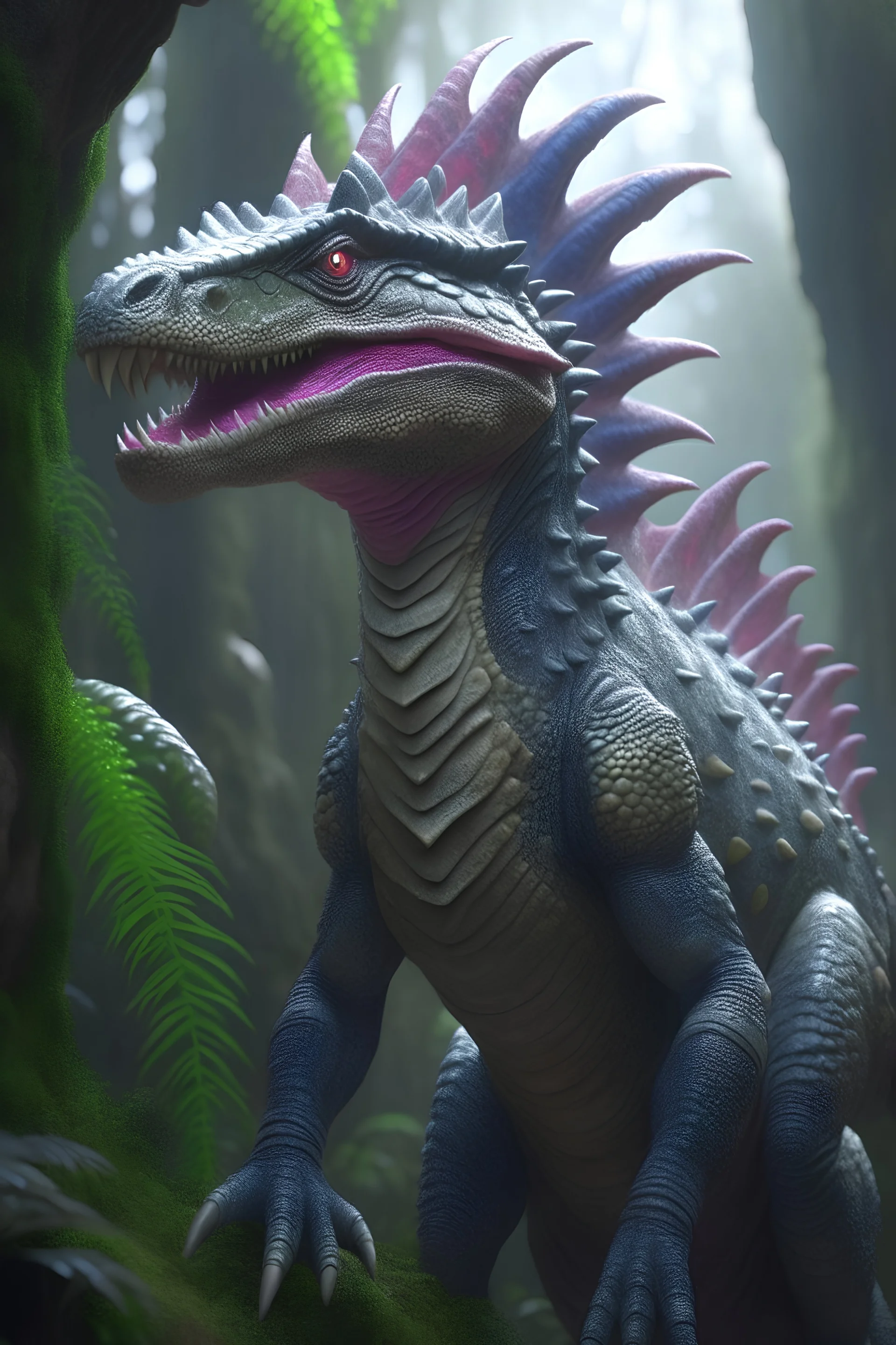 Dinosaur dragon alien , 3d 4k octane render, lifelike, photorealistic, artstation, illustration, smooth, sharp focus, ornate, intricate, complex, highly detailed, digital painting, smooth, art by tom bagshaw, akihiko yosh