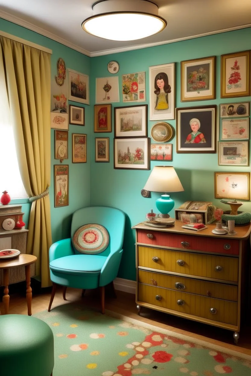 A vintage room embodying the essence of the 1950s