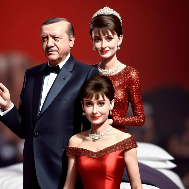 Recep Tayyip Erdogan and Audrey Hepburn partner on bed