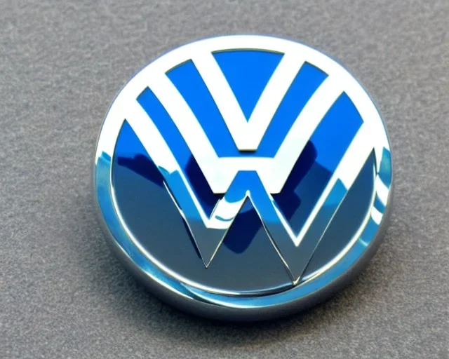 vw logo badge blue futuristic