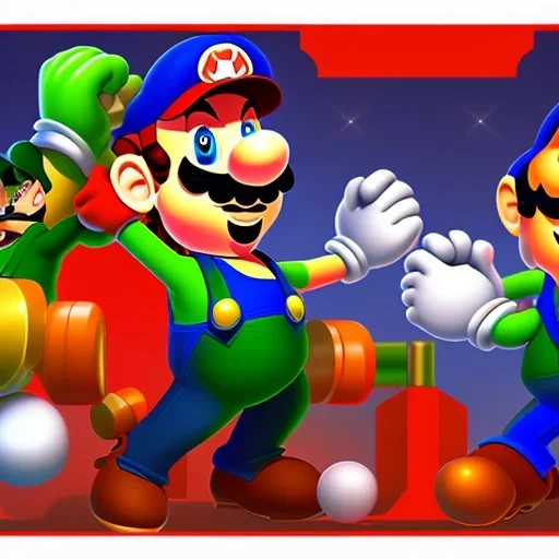 Mario and Luigi lifting weights