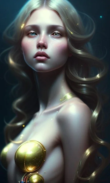 porno model , cute, beautiful, long hair, wavy hair, curly hair، black eyes, head and shoulders portrait, cinematic, 8k, resolution concept art portrait by Greg Rutkowski, Artgerm, WLOP, Alphonse Mucha dynamic lighting hyperdetailed intricately detailed