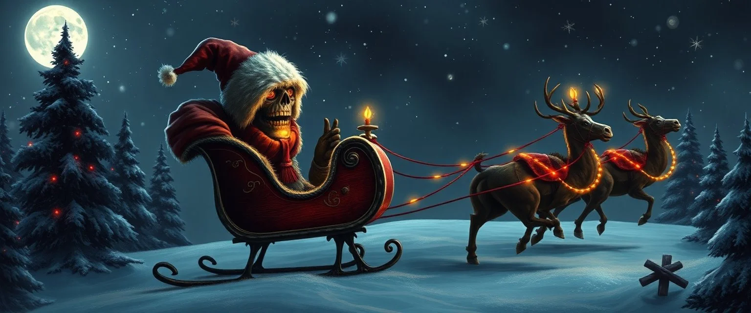 one eyed scary beholder eye tyrant Christmas sleigh carol