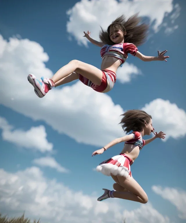 Ultra realistic speed clouds sky scene, wide angle view, child falling down with many Children background, inflatable monsters, circus dress style, feather color, free jumping flying, many trinkets, hair monster, many jelly beans, balls, color smoke, smile, happy, extreme, wind, clouds sea, 20,000 feet altitude, stratosphere, soft color, highly detailed, unreal engine 5, ray tracing, RTX, lumen lighting, ultra detail, volumetric lighting, 3d, finely drawn, high definition.