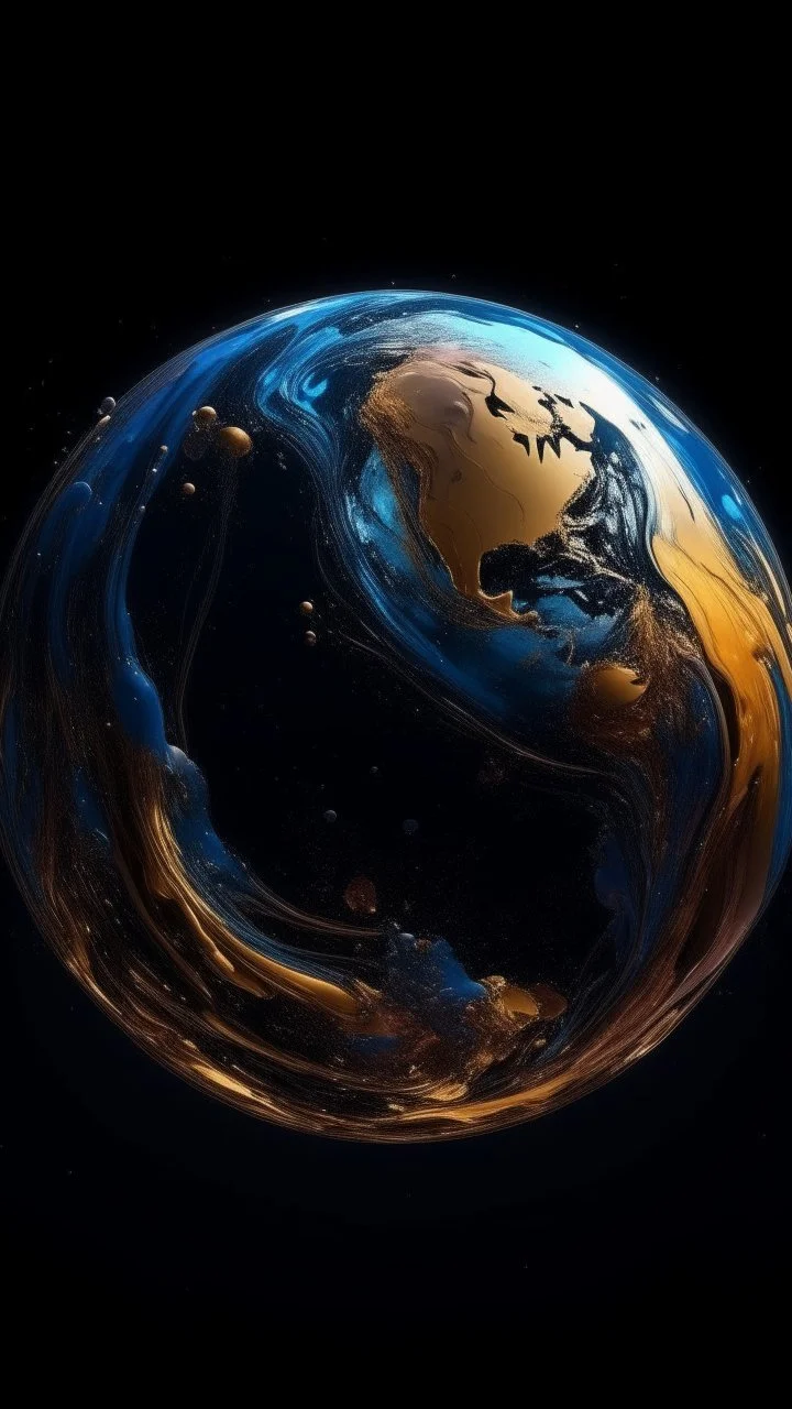 Planet earth , Minimalistic liquid galaxy, cosmos, abstract, highly detailed
