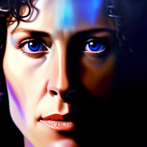 Ultra detailed fullbody Portrait in oil on canvas of Ellen Ripley, extremely detailed digital painting, extremely detailed face,crystal clear Big Glowing eyes, mystical colors ,perfectly centered image, perfect composition, rim light, beautiful lighting, 8k, stunning scene, raytracing, anatomically correct, in the style of robert e howard and Ken Kelley and Ohrai Noriyoshi and Simon Bisley and tomzj1